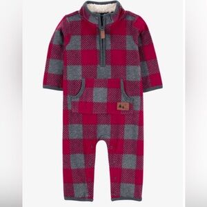 Carter's Buffalo Plaid Long Sleeve One Piece Toddler Boy 18M outfit